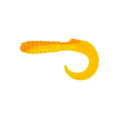 GSM Fishing CTG214 2 in. Curl Tail Grub Lures Orange & Yellow – Pack of 10