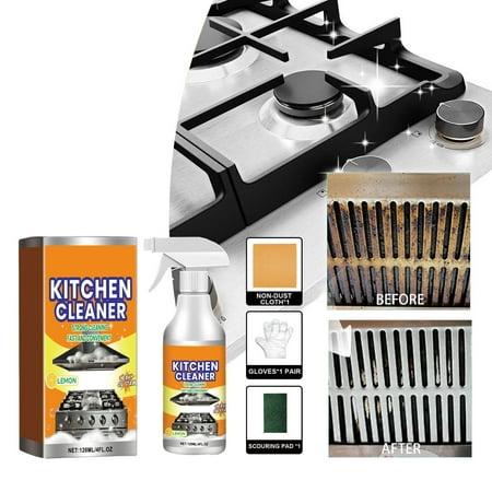 

Powerful Grease Removal Effortless Cleaning High Performance Kitchen Grease Cleaner Deeply Cleans Stove Hoods Cooktops Kitchenware [120ML]