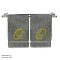 thumbnail image 3 of Monogrammed Hand Towel, Personalized Gift, 16 x 30 Inches - Set of 2 - Gold Embroidered Towel - Extra Absorbent 100% Turkish Cotton - Soft Terry Finish - for Bathroom, Kitchen and Spa - Script O Gray, 3 of 3
