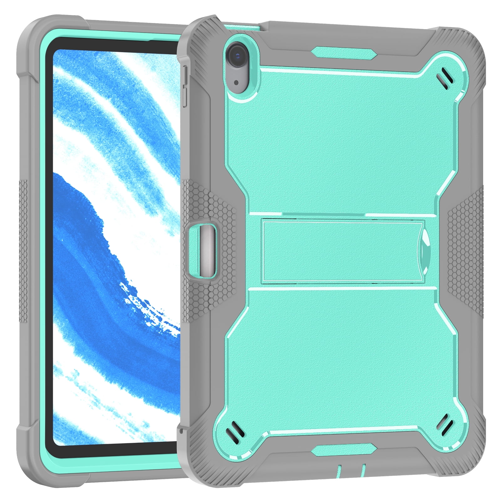 Allytechgroup Rugged Case for Apple iPad Air 11 M4 M3 M2 2026 2025 2024, Dual-Layers Kickstand Anti-Scratch Bumper With Pencil Holder Lightweight Kids Friendly Case Cover for iPad Air 11", Green