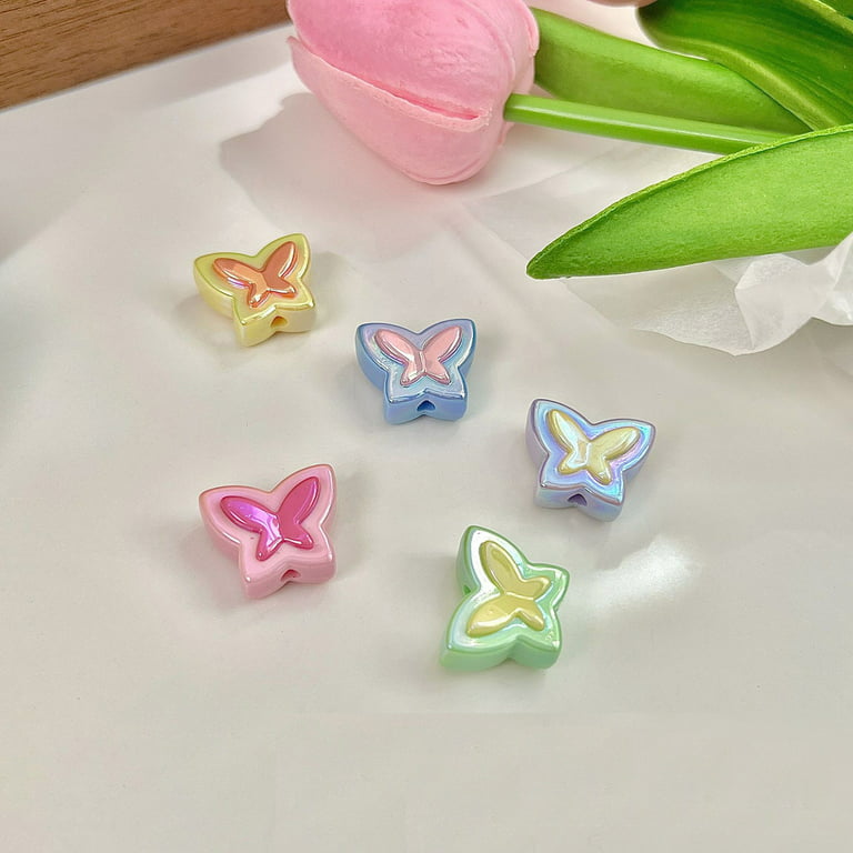 Arts and Crafts for Adults Under 10 Kids Arts and Crafts Ages 2-5 Easter Ipotkitt Colors Acrylic Butterfly Beads Charming AB Beads Transparent