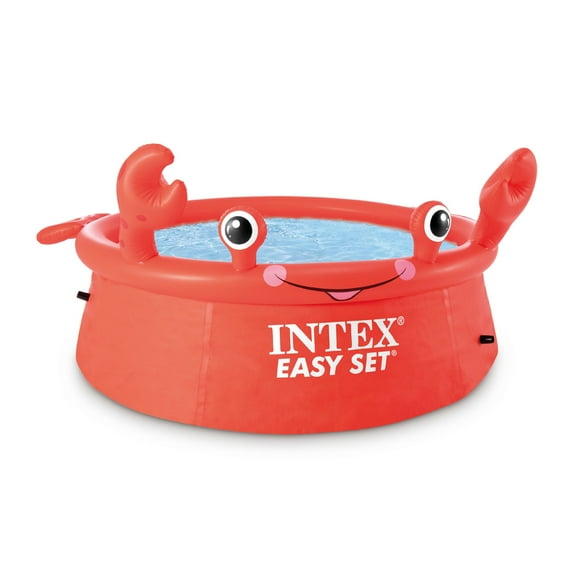 Open Box Happy Crab Easy Set 6ft x 20in Round Inflatable Ring Kiddie Pool