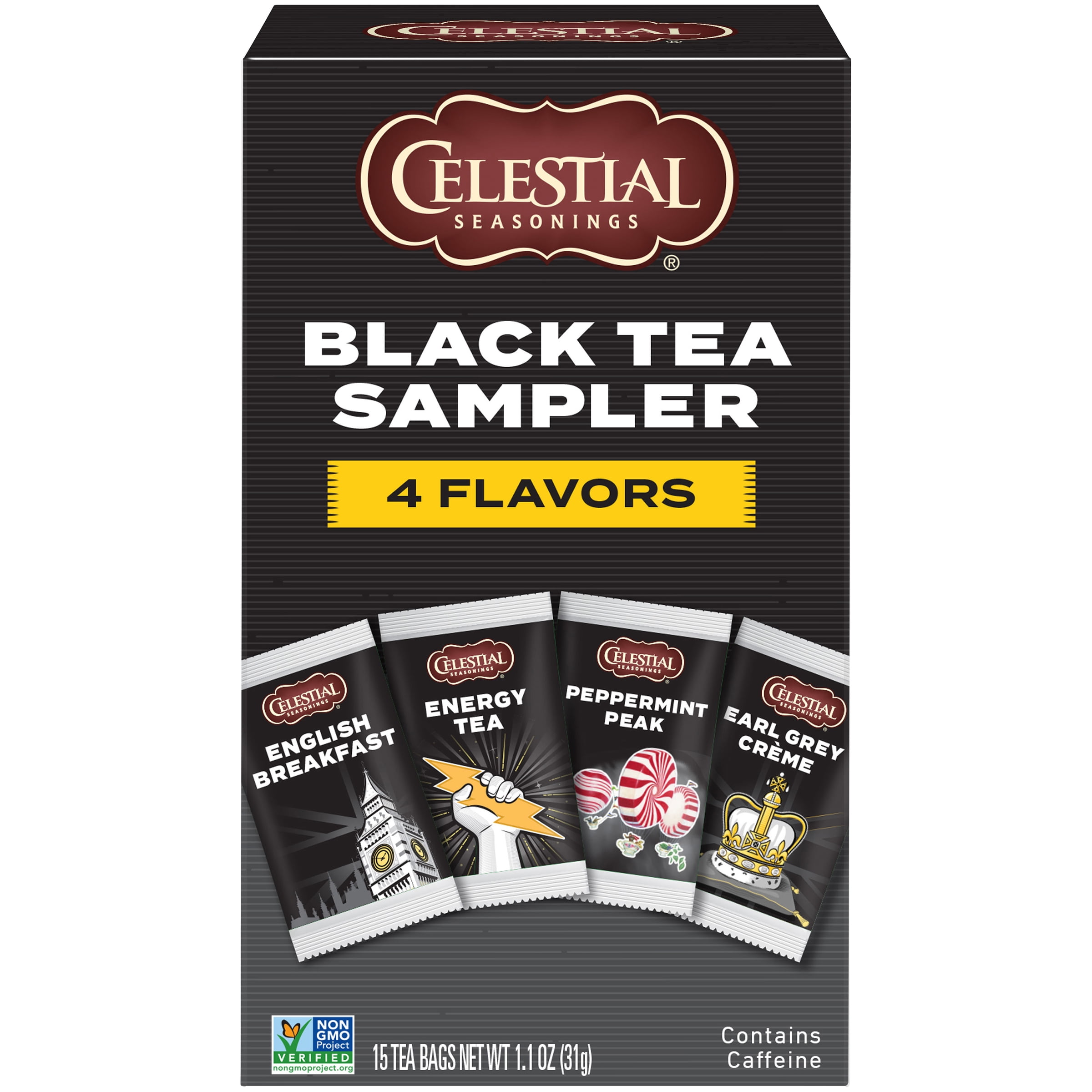 Celestial Seasonings Black Tea Variety Sampler, 15 Count Tea Bags