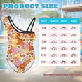 thumbnail image 7 of Uorisanigo Girls Bathing Suits Size 9-10 Orange Hippie Flower One Piece Beach Swimsuit with Ruffled Sleeve Straps Outdoor Tankini Swimwear, 7 of 7