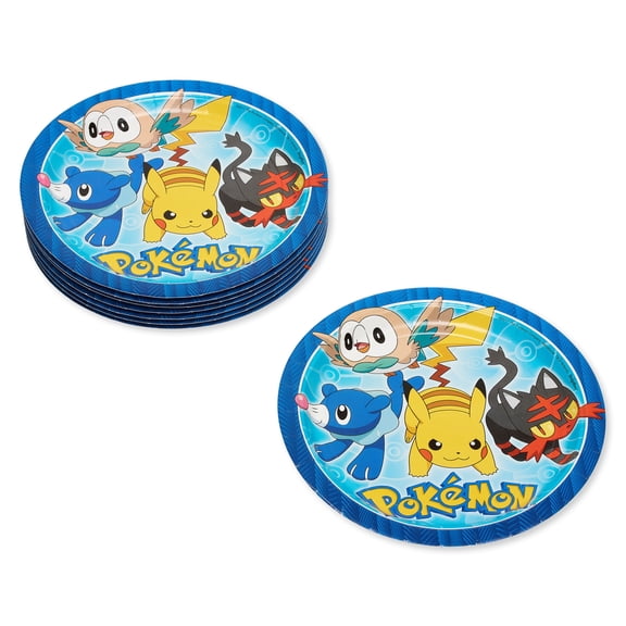 American Greetings Pokemon Party Supplies Paper Disposable Dinner Plates, 8-Count