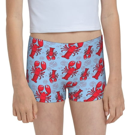 Pofeuu Cartoon Lobsters 2 Print Soft Cotton Girls Boyshort panties Toddler Underwear-X-Small