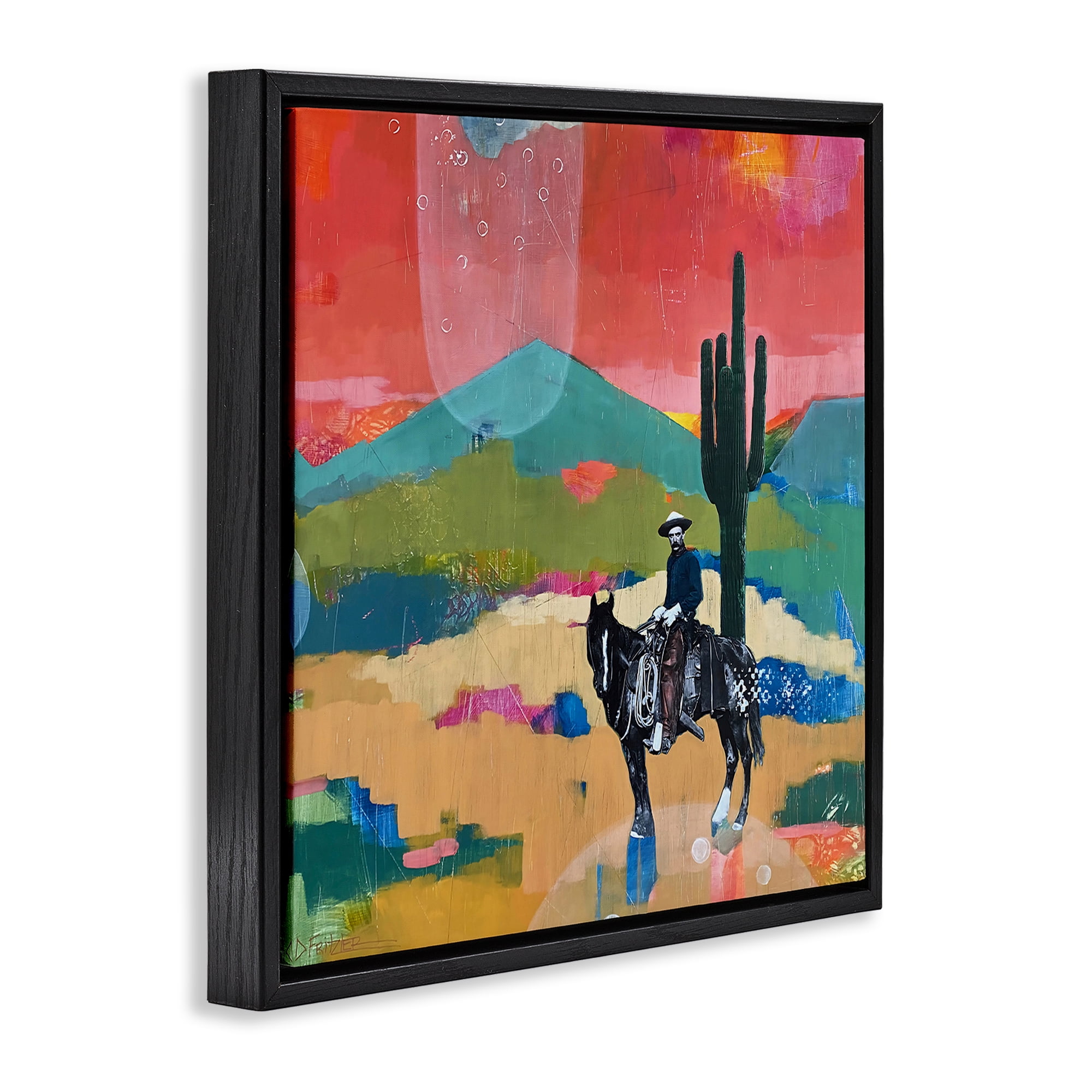 Stupell Industries I Used To Be A Cowboy Black Framed Floater Canvas Wall Art, design by Dianna Fritzler