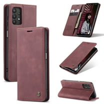 Samsung Galaxy A32 5G Wallet Case, Dteck Lightweight Soft PU Leather Magnetic Folio Flip Case Built-in Credit Card/Money Slots for Samsung Galaxy A32 5G, Winered