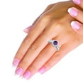 thumbnail image 2 of 14K Yellow Gold Natural Amethyst & Diamond Halo Ring Round 6 mm, size 5, 2 of 4