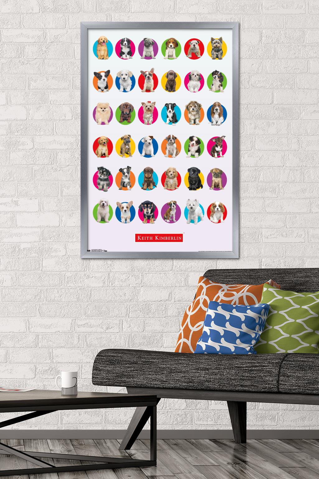 Keith Kimberlin - Puppy Grid Wall Poster, 22.375" x 34" Framed
