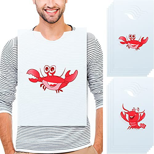 25 PACK OF DISPOSABLE PLASTIC LOBSTER BIBS FREE SHIPPING 