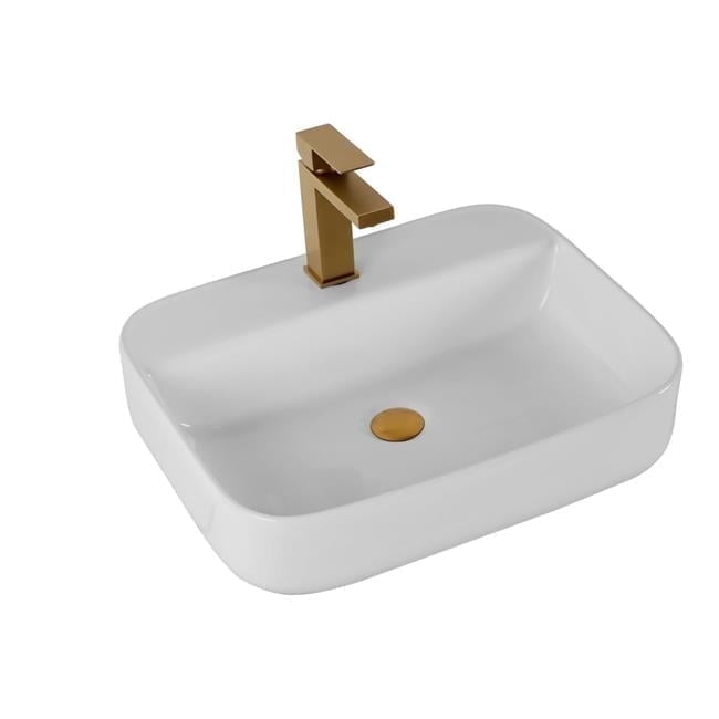 Bothwa Home Modern Bathroom Vessel Sink – Stylish Above-Counter White Porcelain Sink, Durable Ceramic, Easy Top-Mount Installation
