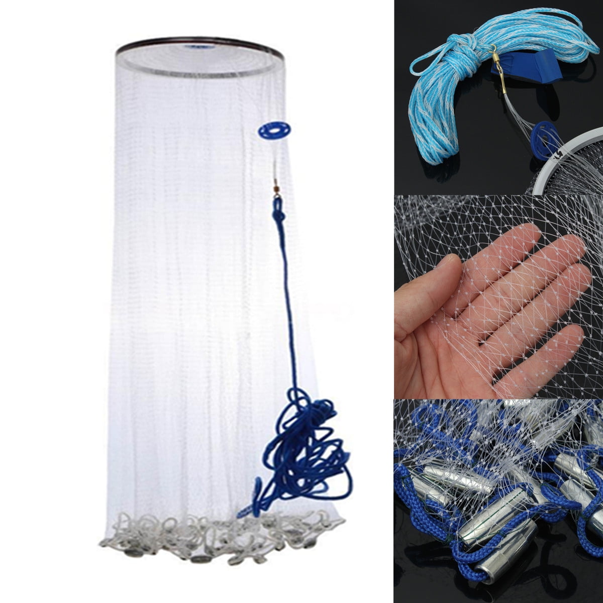 3 x1.5m Nylon Monofilament Fish Gill Net Netting Fishing Cast Net Easy