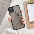 thumbnail image 1 of Line Art Sketch Flower Girl Funda protectora para teléfono para iPhone 12 11 13 14 Pro MAX X XS XR SE 2 6s 7 8 Plus Funda dura translúcida Tan Jianjun unisex, 1 of 2