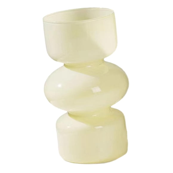 Florero de Vidrio Transparente, Soporte para Manojo, , Contenedor de Flores Secas, Florero Hidropónico, Jarrones Decorativos para Estanter amarillo