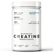 Puregen Labs Micronized Creatine Monohydrate Powder 500g – Pure, Unflavored, No Additives | 5000mg Per Serv (5g) - 100 Servings