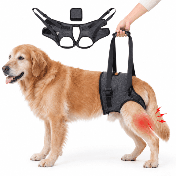 Amztom Dog Hind Leg Support Sling, Assistive Lift Harness for Elderly Disabled Dogs with Leg Injury, Post-Op Rehabilitation Aid for Climbing Stairs and Walking