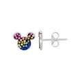 thumbnail image 2 of Disney Women's Sterling Silver Multi Crystal Mickey Mouse Head Earrings, 2 of 2
