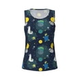 thumbnail image 4 of Xecao Space and Animals print women's scoop neck, loose-fit workout tank tops for the gym., 4 of 9