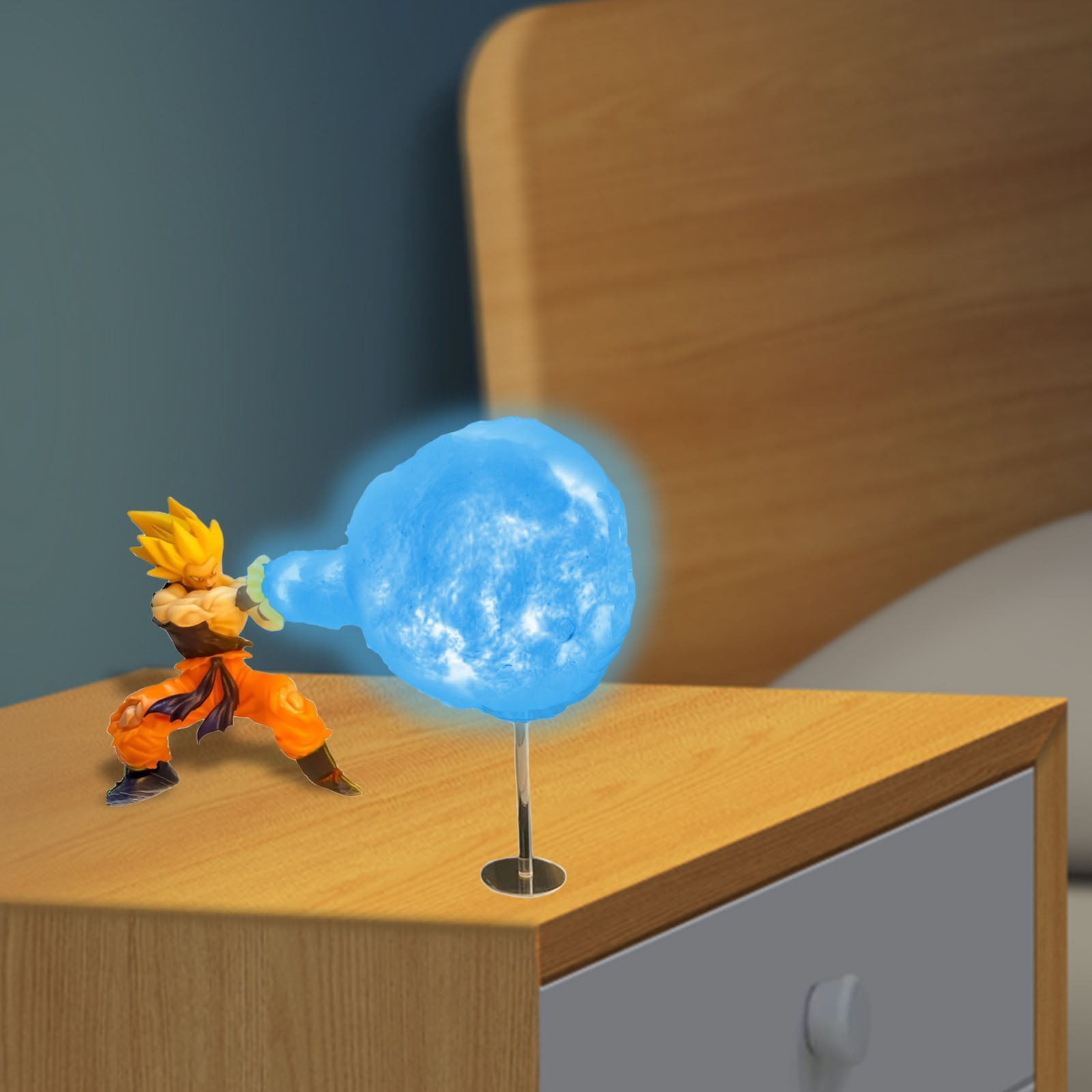 Dragon Ball Anime Character Night Light Figurine Decorative Led Lamp Son Goku Toys Peripheral Desktop Ornament-Son Goku C Blue