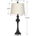 thumbnail image 4 of Cinkeda 3 Way Dimmable Tall Table Lamp Set of 2 with USB A+C Ports AC Outlet for Living Room Bedroom 28" Industrial Black Touch Control Nightstand Bedside Lamps, 4 of 6