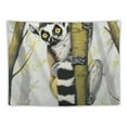 thumbnail image 5 of Chilfamy Lemur Tapestry, Exotic Wild Monkey Ring Tailed Hugging on Branch Cartoon, Fabric Wall Hanging Decor for Bedroom Living Room Dorm Painting, 5 of 6