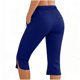 thumbnail image 5 of Pantalones de Cintura Elástica para las Mujeres Color Sólido Deportes Capris con Bolsillos Laterales, Mujeres Cintura Elástica Capris Casual Salón Bottoms de Verano, 5 of 7