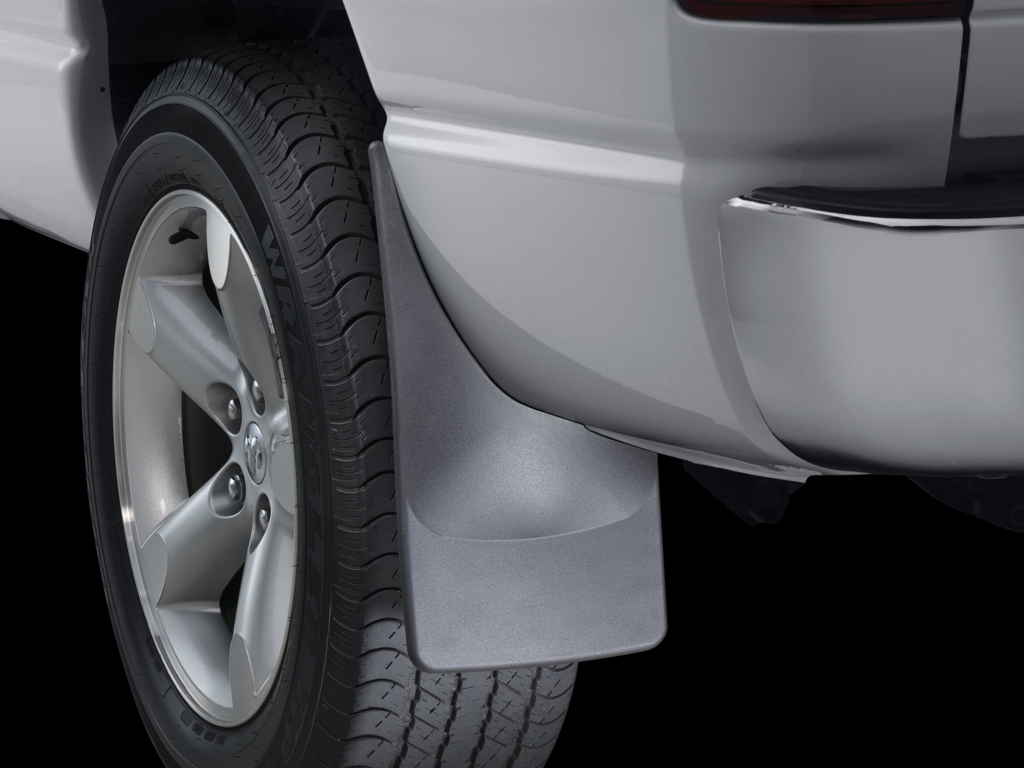 WeatherTech Custom No Drill Splash Guard MudFlaps compatible with Dodge Ram Truck 1500, Ram Truck 2500/3500, Rear Pair - Black