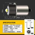 thumbnail image 2 of Ruiandsion P13.5S LED Replacement Bulb, 1-Pack, 6-9V DC Non-Polarity 300 LM 6000K White for Low Voltage Work Light Camping Gear Bicycle Light, 2 of 8