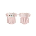 thumbnail image 2 of BemeyourBBs Baby Girl Romper Short Sleeve Round Neck Dog Embroidery Bodysuit, 2 of 9