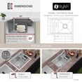 thumbnail image 6 of Stylish 20" Dura-Tek Stainless Steel Dual Mount Concealed Single Bowl Workstation Sink with 3 accs S-520C, 6 of 11
