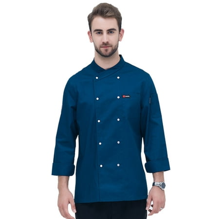 

Men Women Long Sleeve Chef for Jacket Cook Work Uniforms Restaurant Hotel Kitchen Food Service Double Breasted Coat