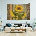 thumbnail image 4 of Coolnut Sunflowers on Wooden Board Tapestry Aesthetic Tapestry Wall Hanging 60" x 40" Inches Home Decor Gifts, 4 of 6