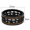 thumbnail image 2 of IP Black(Ion Plating) Stainless Steel Ring with Top Grade Crystal in Topaz for Women Topaz Stone Color Style TK2204 Size 6, 2 of 4
