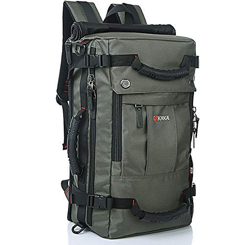 KAKA Travel Backpack,Carry-On Bag Water Resistant Flight Approved Weekender duffle backpack Rucksack Daypack for Men Women (Green)