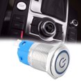 thumbnail image 1 of Coche Interruptor 1no 1nc Interruptor De Reinicio Automático LED Azul Cabeza Redonda Plana Reinicio Automático Anillo De Botón De Metal Con Símbolo De Potencia 16mm24V ANGGREK Hardware, 1 of 8