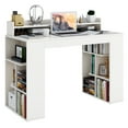 thumbnail image 1 of Gymax 48'' Computer Desk Study Writing Workstation w/ Bookshelf & Monitor Stand Riser, 1 of 10