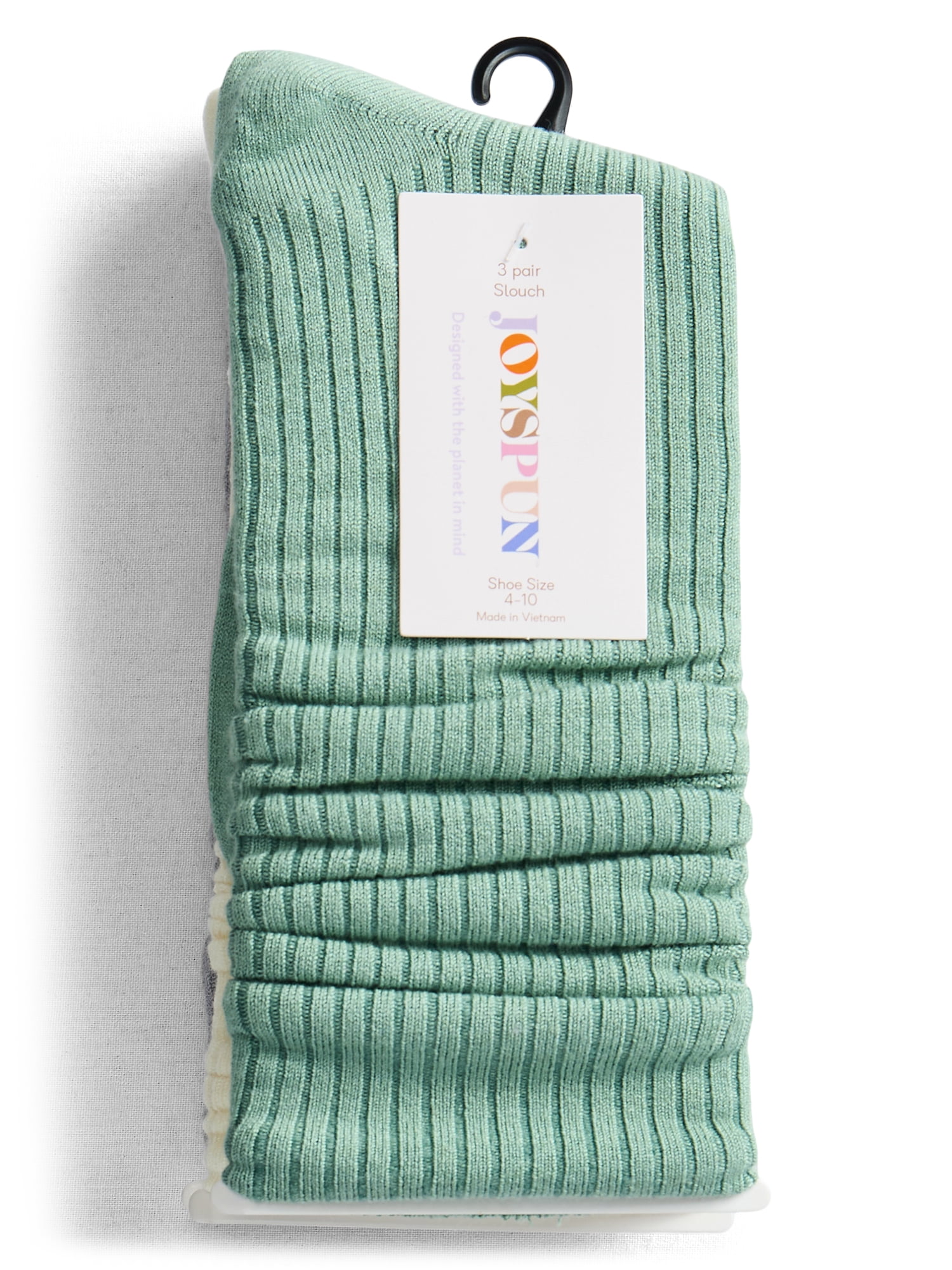 Joyspun Women’s Slouch Elevated Dress Socks, 3-Pack, Shoe Sizes 4-10