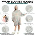 thumbnail image 5 of Wearable Oversized Blanket,Pink Floral Pattern Wearable Blanket Hoodie for Adults,Cozy Hooded Blankets with Super Pockets,Super Warm Fuzzy Pullover for Women & Men, 5 of 6