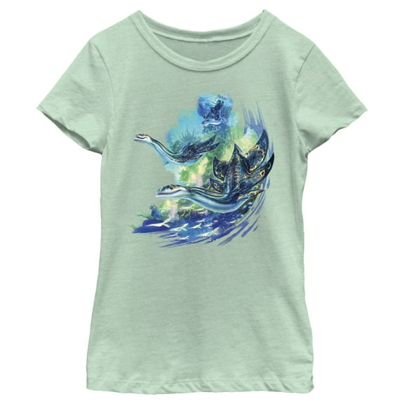 Girl's Avatar: The Way of Water Ilus Portrait  Graphic Tee Mint Small