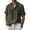 ArmyGreen-1, variant on Silver Basic Men's Linen Short Sleeve Henley Shirt, Breathable Lightweight Summer Tops S,Grey-1