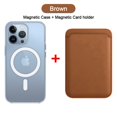 thumbnail image 1 of Funda de cuero transparente con tarjetero para iPhone, 15 Pro Max, 14, 13, 12, 11, XR, XS, X, 7, 8 Plus, Mini, Magsafe, cubierta de carga inalámbrica, 1 of 4