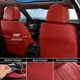thumbnail image 5 of Coverado Red Car Seat Covers Full Set, Waterproof Faux Leather Auto Seat Protectors with Lumbar Support, Luxury Automotive Interior Accessories Universal Fit Most Cars SUV Trucks, 5 of 7