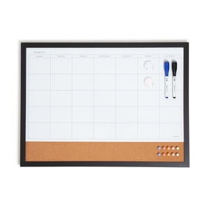 U Brands Magnetic Dry Erase Calendar Board, 23x17"