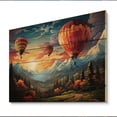 thumbnail image 2 of Designart "Colorful Delight The Hot Air Balloon" Hot Air Balloon Print on Natural Pine Wood, 2 of 5