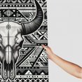 thumbnail image 3 of Orinice Bull Skull Geometric Shapes Monochromatic Bathroom Decor Set with Hooks - Colorful Luxurious Polyester Fabric Fashion Shower Curtain Set 60x72, 3 of 7