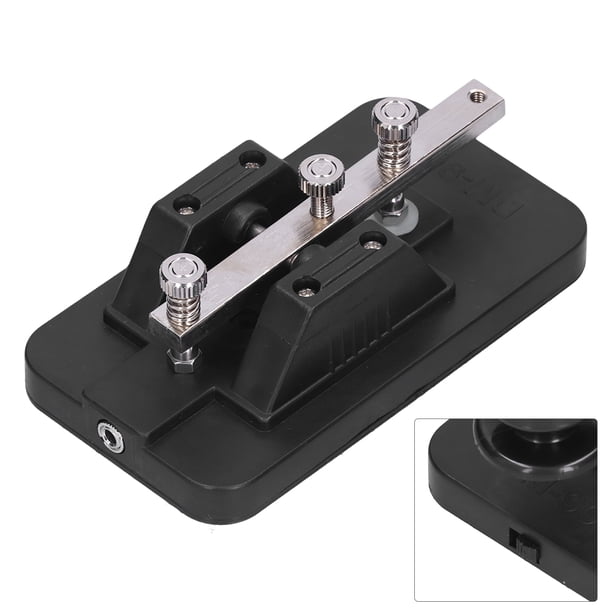 Morse Code CW Key, Telegraph Practice Tool Fácil Operación del Manual de Ensamblaje de Hierro ABS Duradero para Principiante