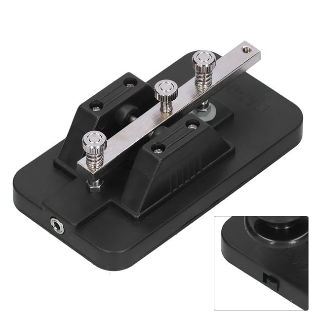 Morse Code Key, Manual ABS Iron Telegraph Trainer Black with Buzzer for Beginner