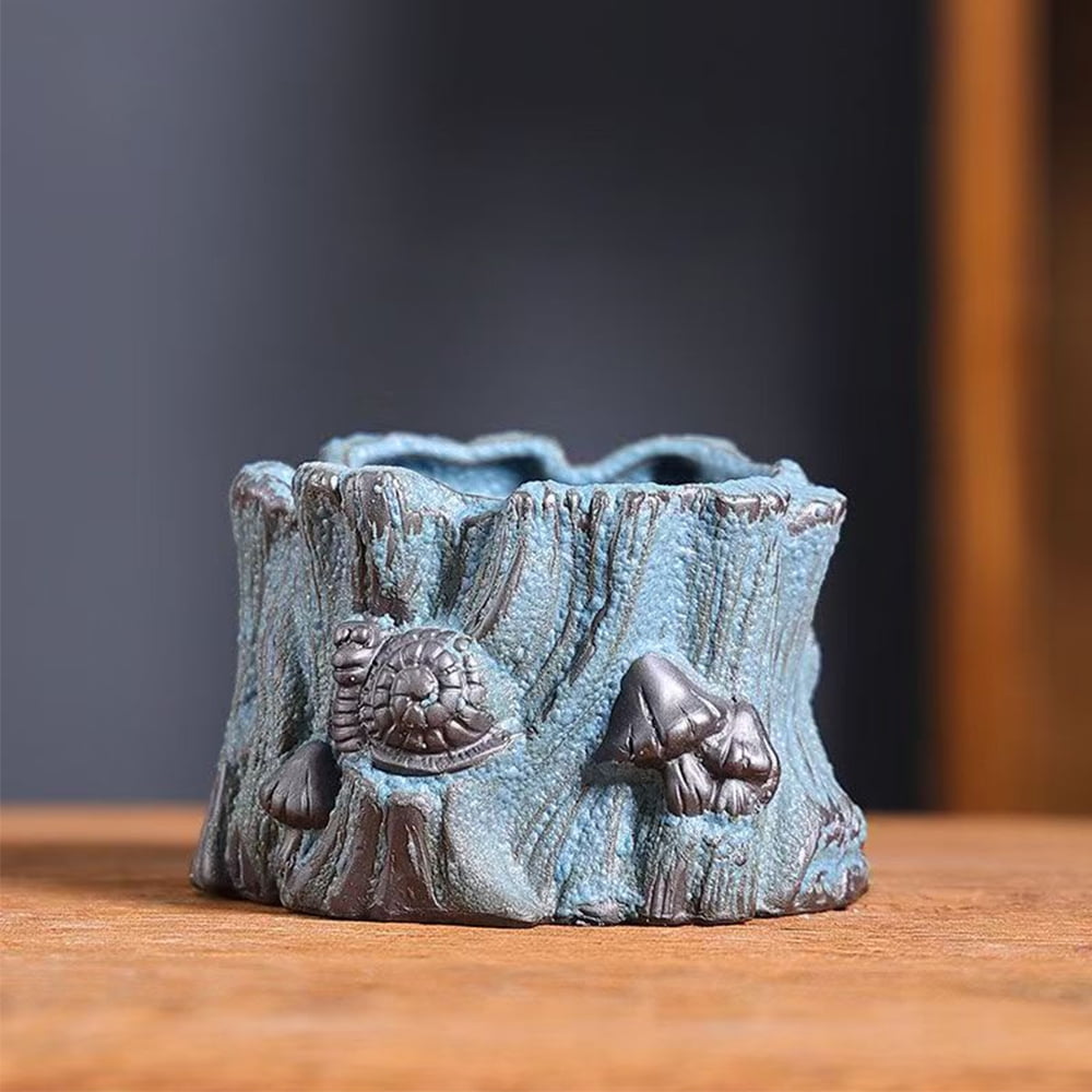 Set of 5 Mixed-Shaped Turquoise Ceramic Flower Pots for Succulent Plants