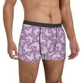 thumbnail image 4 of Salouo Purple Butterflies Floral Print Men's Boxer Briefs,Breathable Underwear Elastic Waistband Briefs for Men -Small, 4 of 8